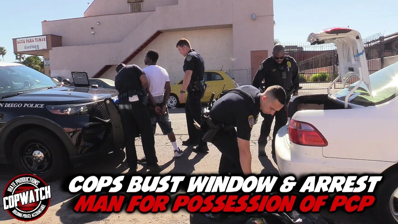 Mass Traffic Stop | Cops Bust Out Window Arrest Man for Possession of PCP | Copwatch