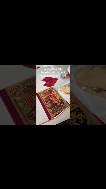 Spanish Breakfast La Linea Spain with a Book from 1931