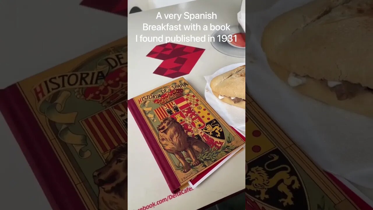 Spanish Breakfast La Linea Spain with a Book from 1931