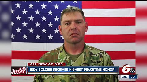 Indy soldier honored for saving fellow soldiers from helicopter crash