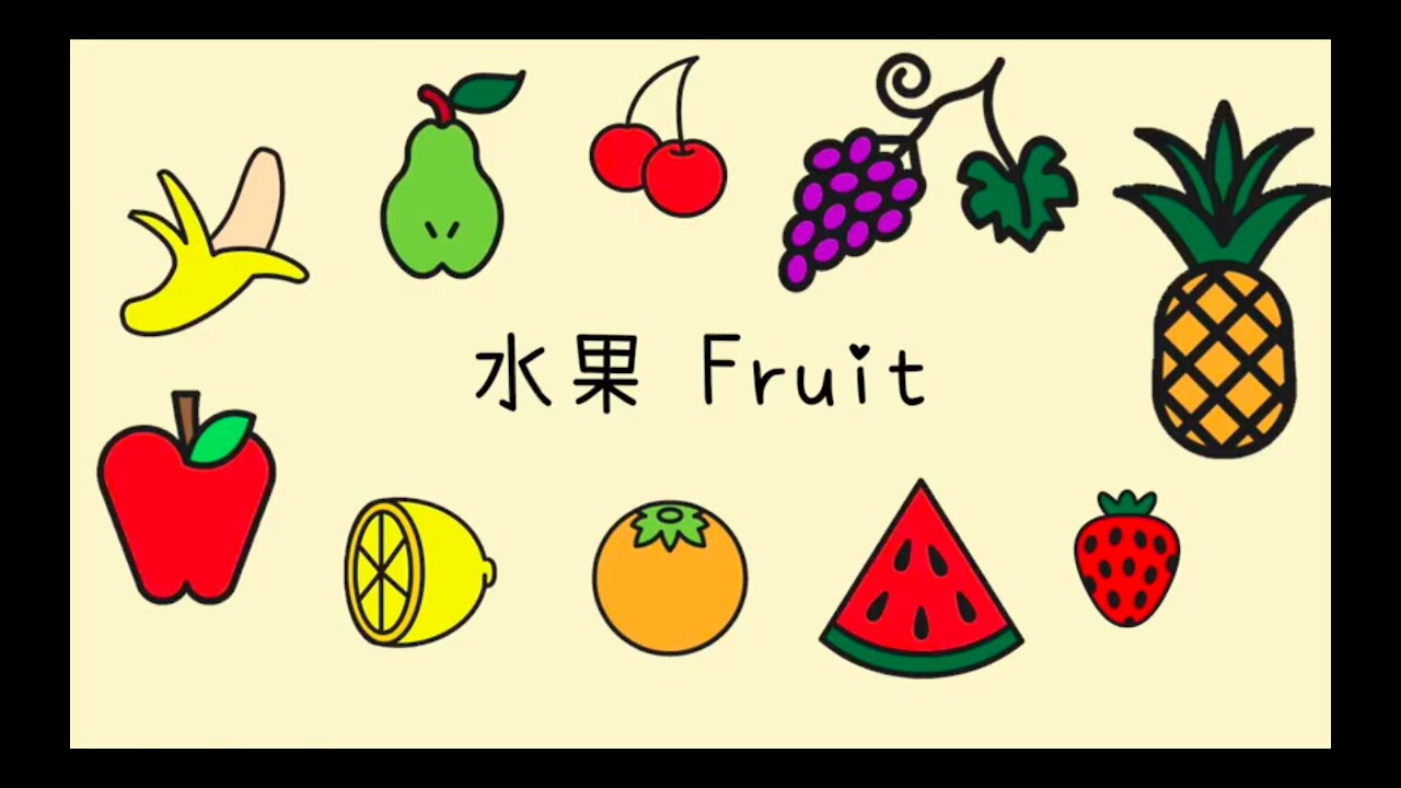 How to learn Cantonese: Fruit (for kids / beginner) [English subtitles]