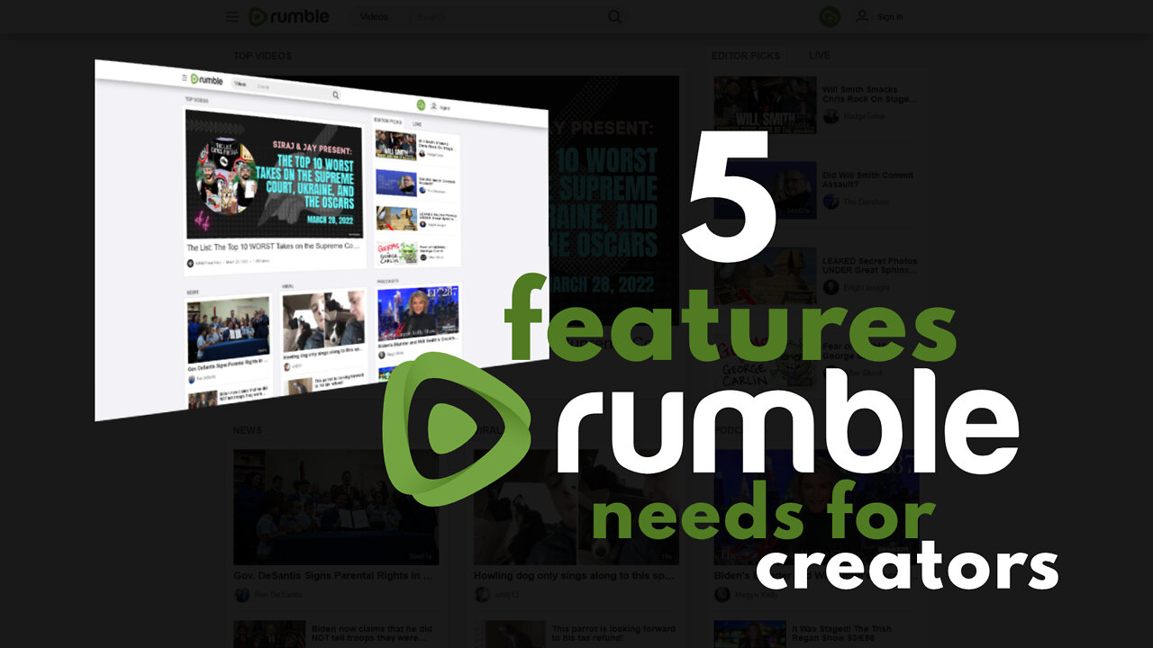 5 Features Rumble Needs For Creators!