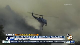 Valley Center fire 70 percent contained