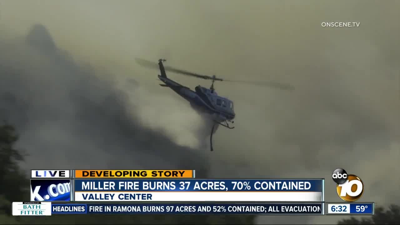 Valley Center fire 70 percent contained