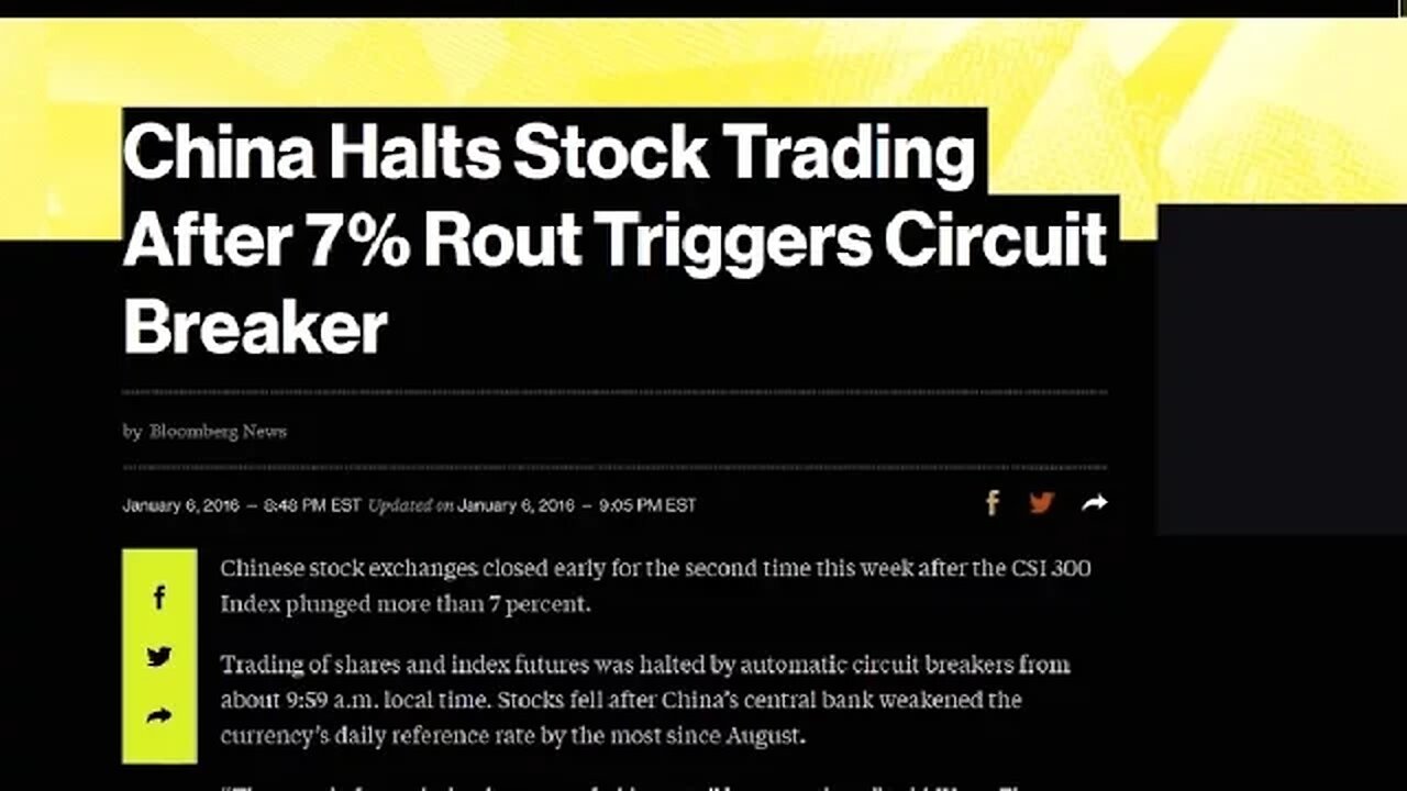 China Halts Trading For 2nd Time In A Week