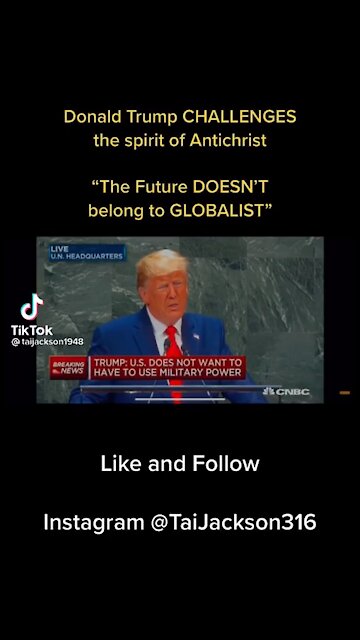 Trump The Future does not Belong to the Globalist