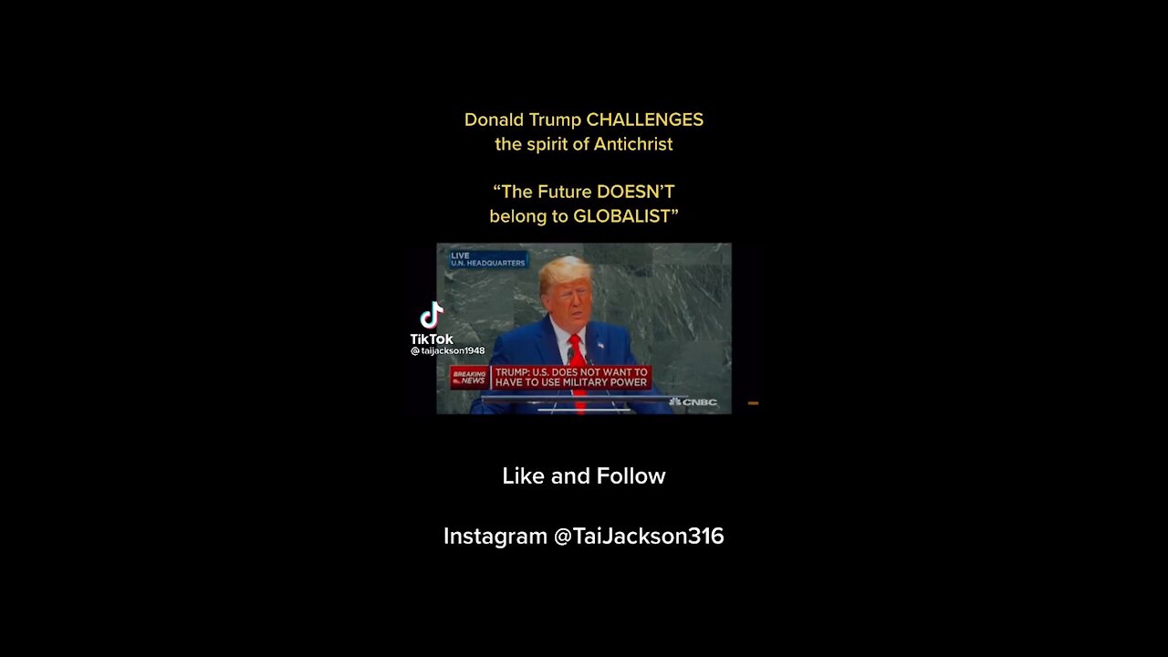 Trump The Future does not Belong to the Globalist