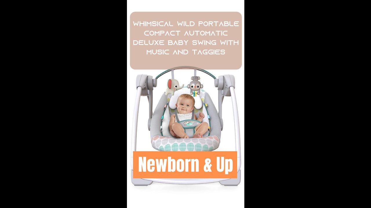Bright Starts Whimsical Wild Portable Compact Baby Swing With Music and Taggies #shorts