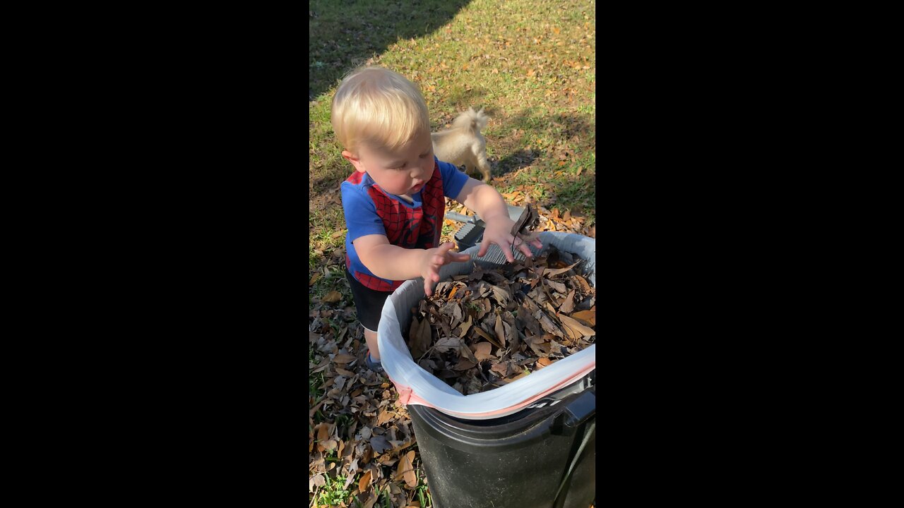 Toddler Likes to Help Out With Yard Work