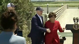 Congresswoman Physically Pulls Biden Across Stage To Greet Attendees After His Speech In California