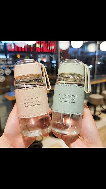 Japanese Style Fashion Glass Bottle 480ml water Bottle With Tea Infuser