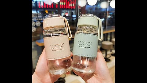 Japanese Style Fashion Glass Bottle 480ml water Bottle With Tea Infuser