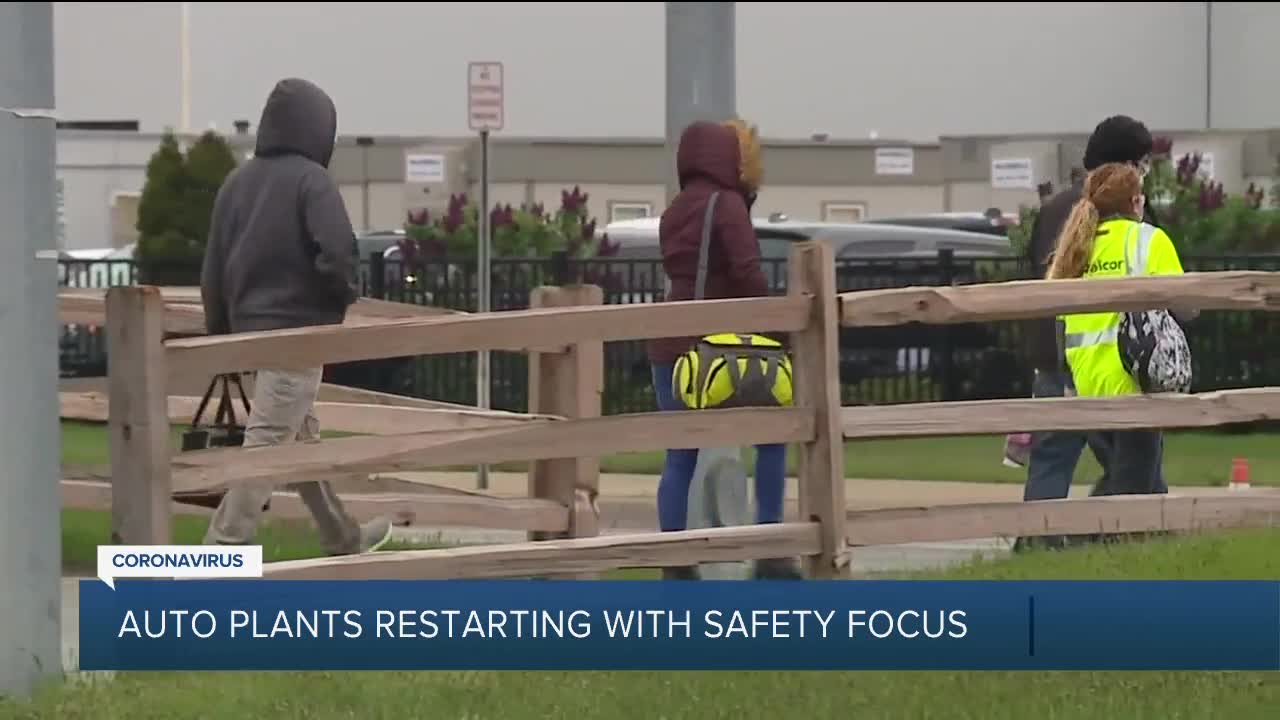 Auto plants in metro Detroit restarting with safety focus