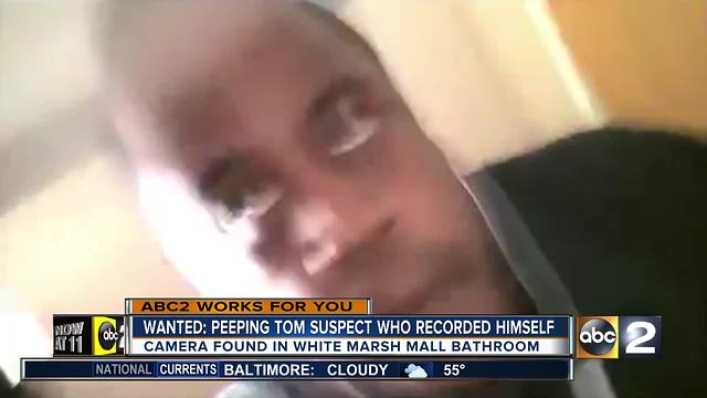 WANTED: Peeping Tom Suspect who recorded himself setting up camera in White Marsh Mall bathroom