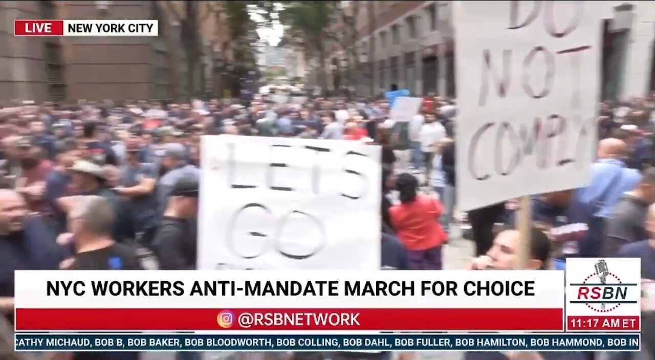 Huge Protest Against Vaccine Mandates in NYC