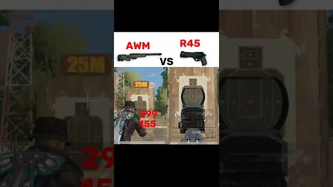 AWM VS R45 damage 😱 #pubg #pubgmobile #pubgtipsandtricks