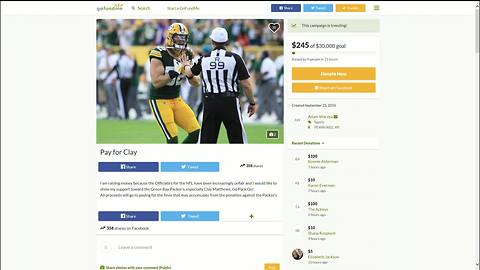 Green Bay Packers' fans donate to GoFundMe page after Clay Matthews get another penalty