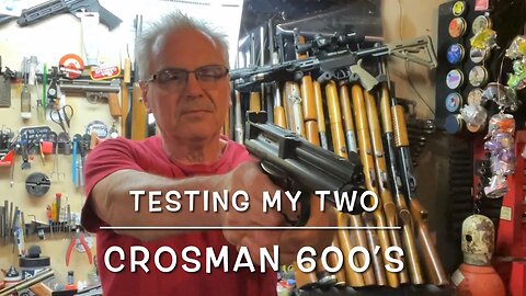 Testing my two Crosman 600 22 pistols, chrony, trigger pull and targets premier hollow points