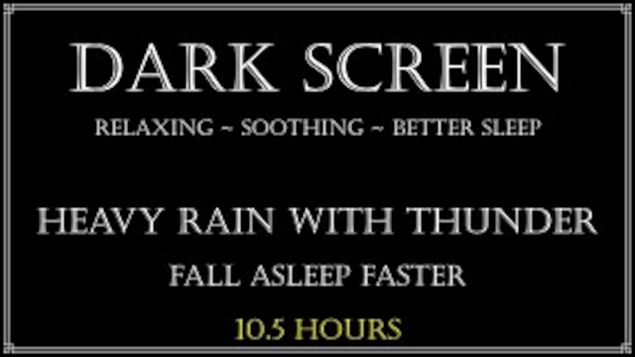 ⚡ THUNDER and RAIN Sounds for Sleeping BLACK SCREEN ~ Sleep and Relaxation ~Dark Screen