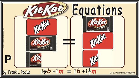 VISUAL KITKAT DARK 1.5b+1m=1b+1.5m EQUATION _ SOLVING EQUATIONS _ SOLVING WORD PROBLEMS