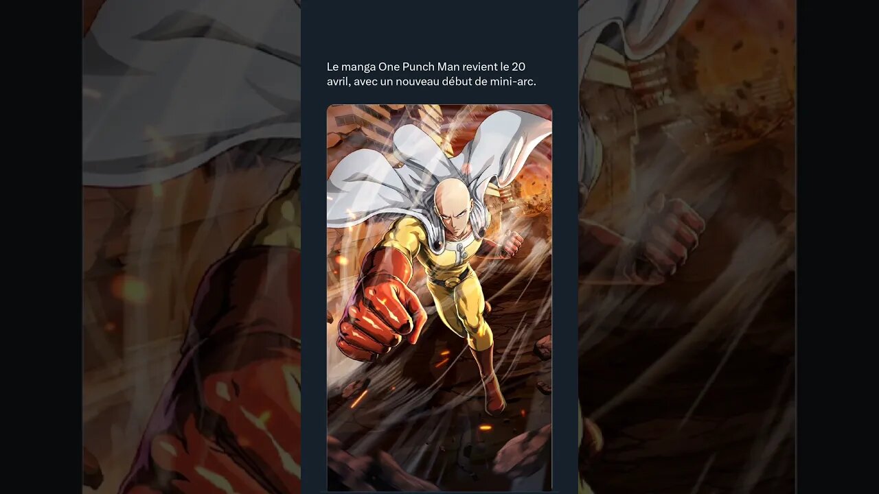 Le manga One Punch Man revient le 20 avril, avec le début d'un nouveau mini-arc.