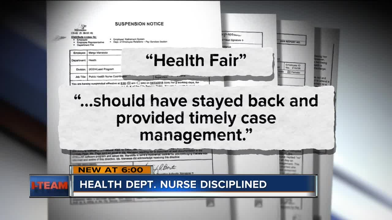 I-Team: Health Department nurse suspended over lead issues