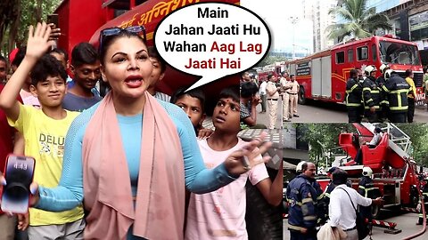 Rakhi Sawant Outside Heera Panna Mall Where Fire Breaks Up 🔥 😍