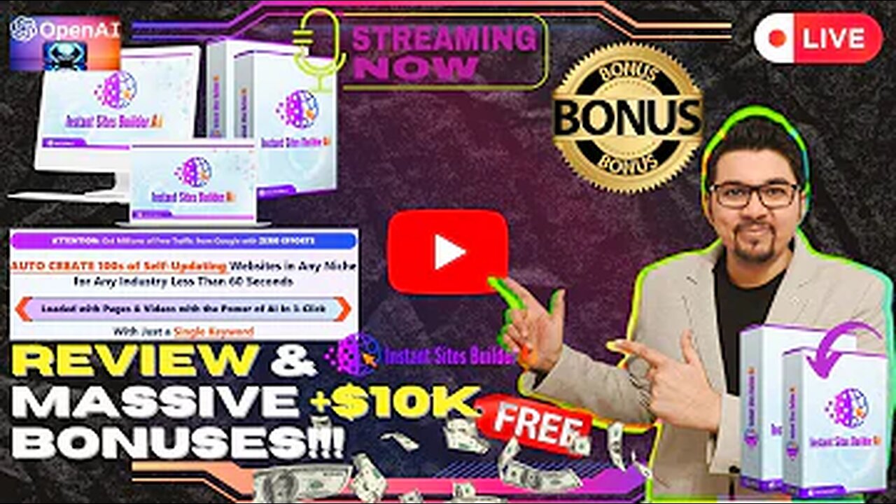 Instant Sites Builder AI Review⚡💻[LIVE] World's Fastest AI Website Creator📲⚡FREE 10K Bonuses💲💰💸