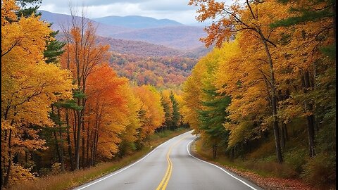 Autumn Drive in Vermont USA to Stowe and Montpelier VT | 4K drive