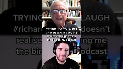 Trying not to laugh: Richard Dawkins doesn’t realise he’s swearing at me