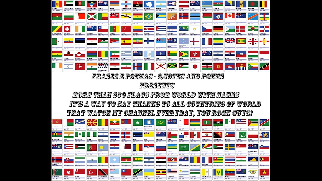 World country flags, over 230 types and with name! [Quotes and Poems]