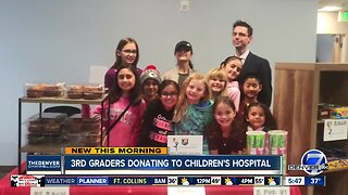 Cherry Creek Academy 3rd graders donation to Children's Hospital