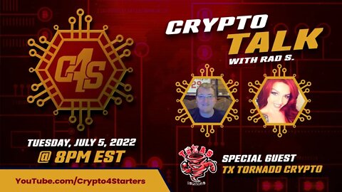 CRYPTO TALK AND CHILL WITH RAD! COME JOIN US FOR A SPECIAL GUEST