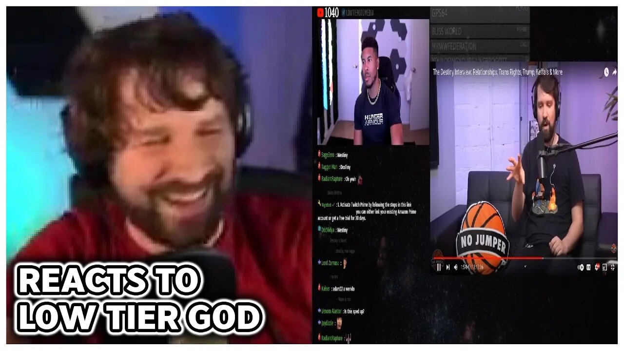 Destiny Reacts To Low Tier God Reacting To His No Jumper Podcast Episode