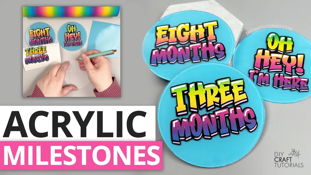 ACRYLIC MILESTONE DISCS WITH GRAFFITI STYLE VINYL