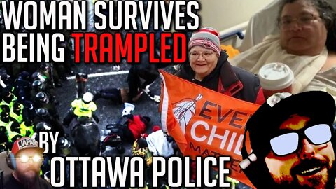 Elderly Woman Survives Being Trampled by Police Horse in Ottawa - Freedom Convoy 2022