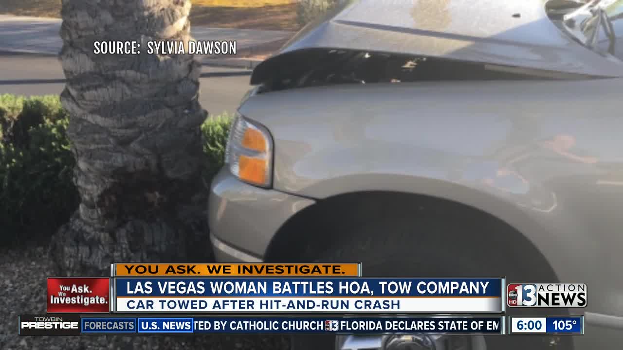 Las Vegas great-grandmother battles HOA, tow company after hit-and-run crash