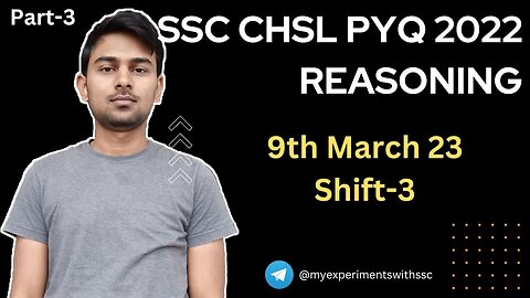 SSC CHSL Reasoning PYQs ( 9-3-23 Shift-3 ) Solutions with Concepts | MEWS #ssc #chsl2023 #sscpyq