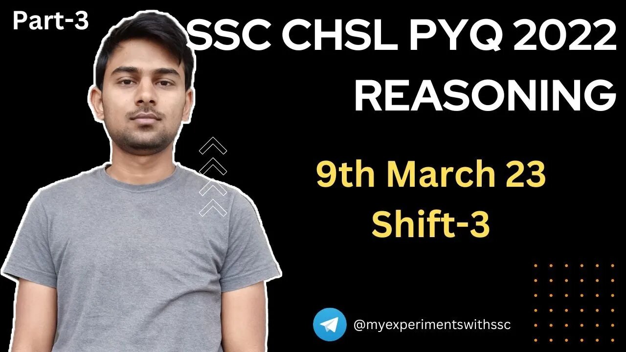 SSC CHSL Reasoning PYQs ( 9-3-23 Shift-3 ) Solutions with Concepts | MEWS #ssc #chsl2023 #sscpyq