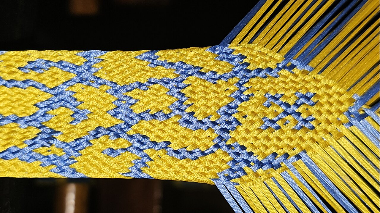 Kumihimo - Takadai Braiding Stream - 163 - Gold and Lapis