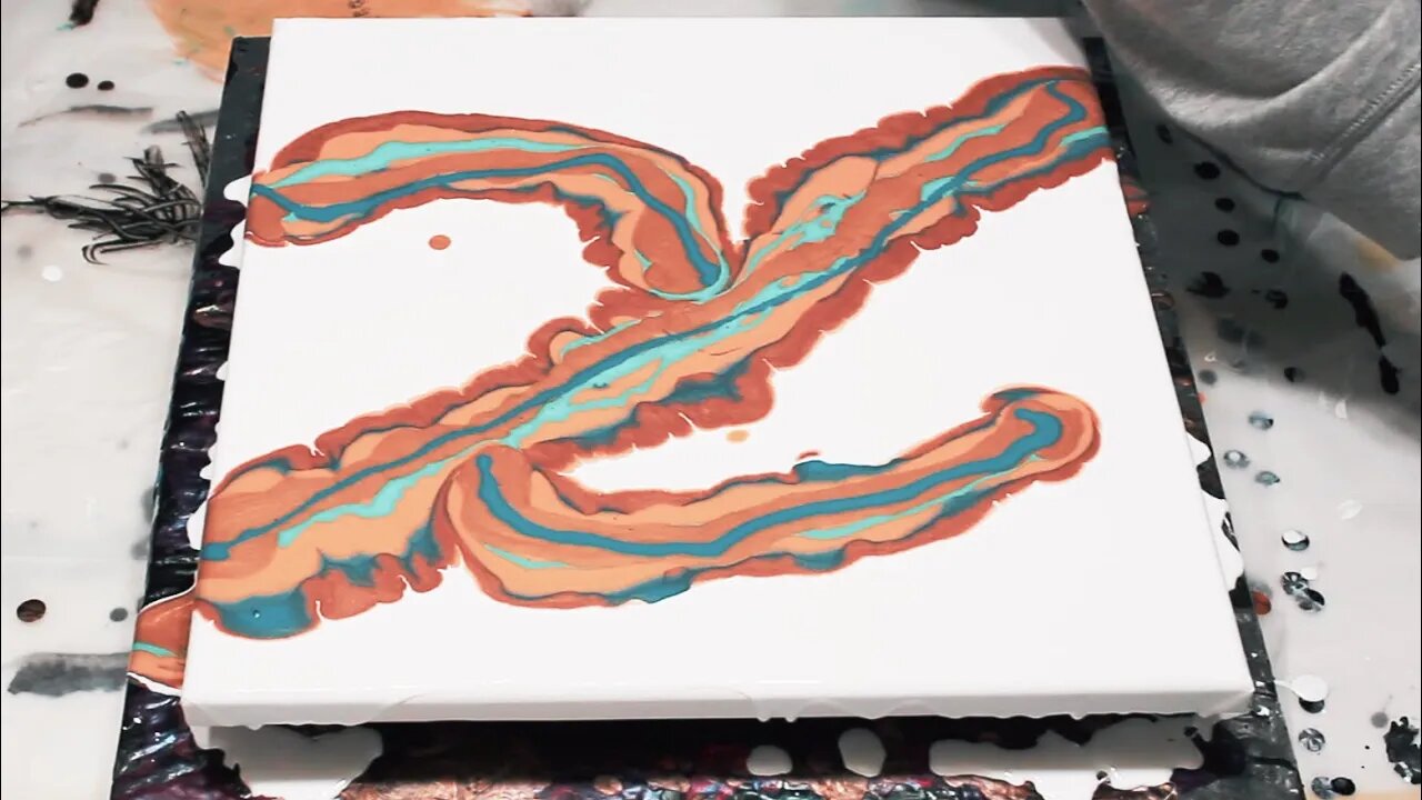 #54♑DUTCH POUR Using left over paint🐕