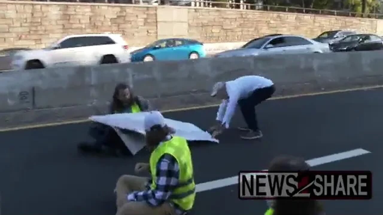 "Climate change" activists blocked a road in DC in "protest", didn't last long.