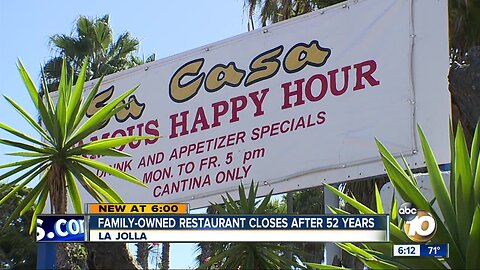 La Jolla restaurant closes after 52 years
