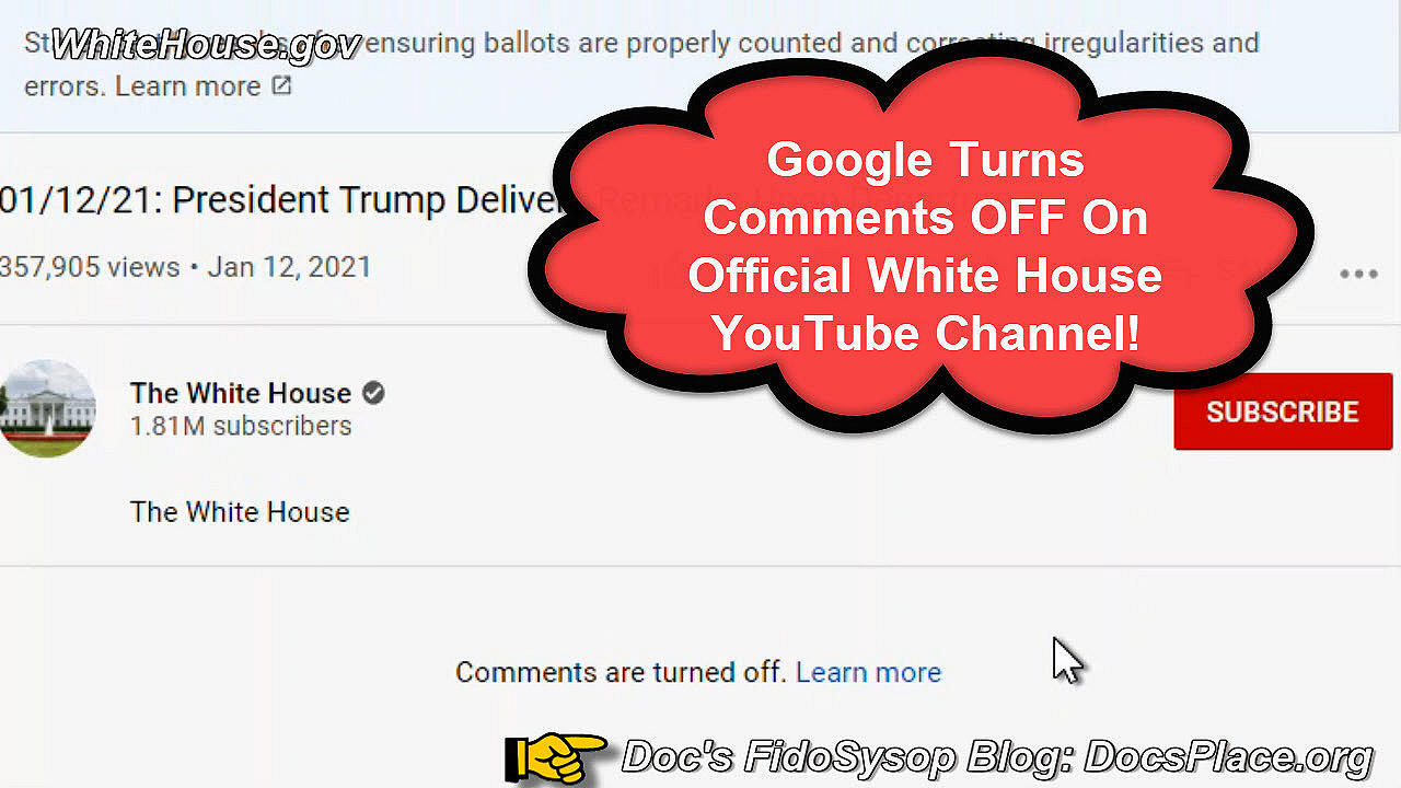 Google Turns Off Comments White House YouTube Channel