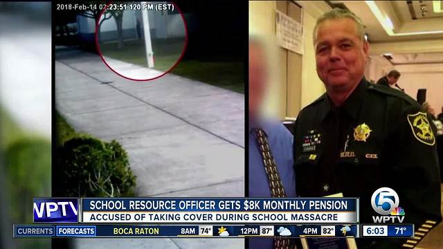 Broward County deputy who failed to confront Parkland school shooter getting $8K a month pension