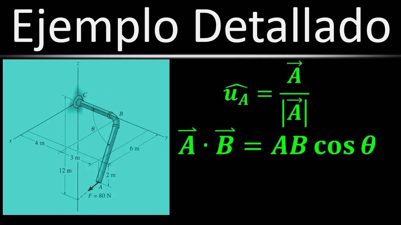 [Práctica] (Ej. 26) Componente Proyectado de un Vector Usando Producto Punto | Estática