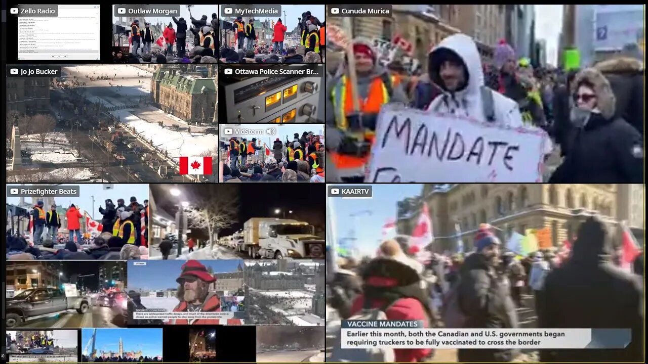 EBS: Trucker Freedom Convoy in Ottawa 2022 (Multiple LIVE Streams)