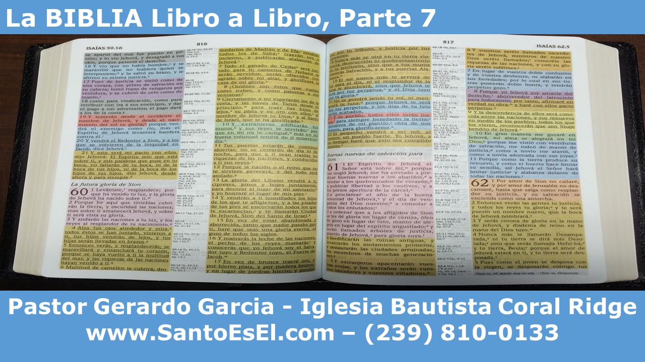 2020 11 18 Estudio Bíblico - La BIBLIA Libro a Libro, Parte 7