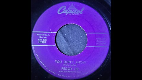 Peggy Lee - You Don't Know