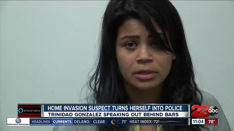 Home invasion suspect turns herself into police and speaks out